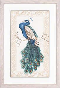 Peacock Cross Stitch Kit By Lanarte