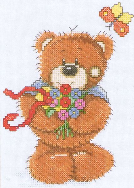 Bolly the Bear - Spring - cross stitch kit by Lanarte