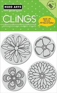 Colour Me Flowers Unmounted Cling Rubber Stamps