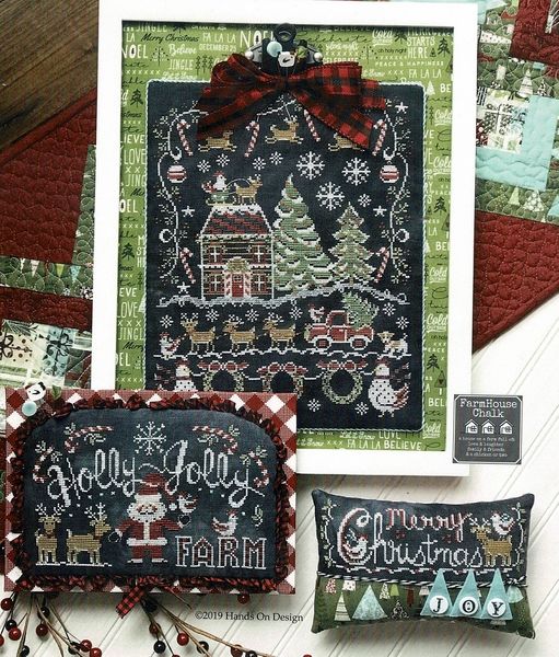 Holly Jolly Farm - cross stitch pattern by Hands On Design (variant HD198)