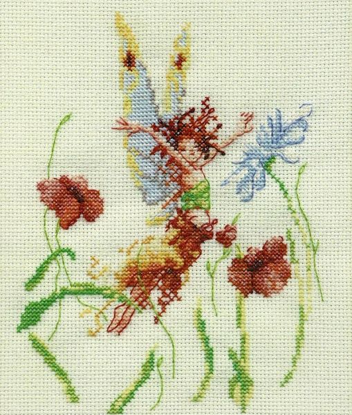 Poppy Fairy - cross stitch pattern by Nimue Fee Main