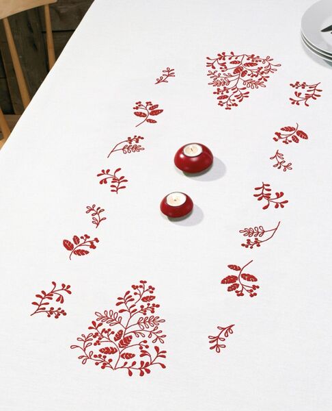 Red Branches Table Runner