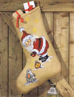 Santa and Rabbit Stocking - click for larger image